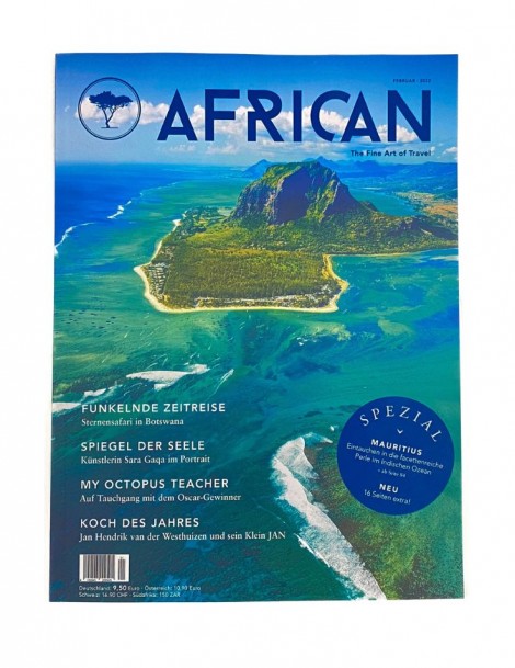 African Magazin The Fine Art Of Travel - Ausgabe Februar 2022 - Gratis bei uns zum mitnehmen bei einem Besuch in unserem Shop in Wädenswil