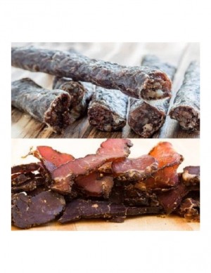 Yum Fleisch Combo Chili Pack mit gemischten Biltong und Droerors (200g VPE) - Best Before 31. Dezember 2022